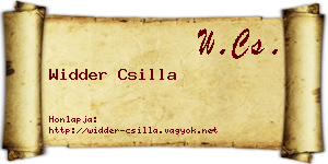 Widder Csilla névjegykártya